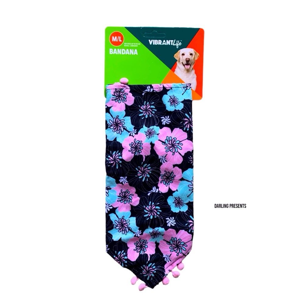 Vibrant Life Floral Dog Bandana Color Multi Size M/L